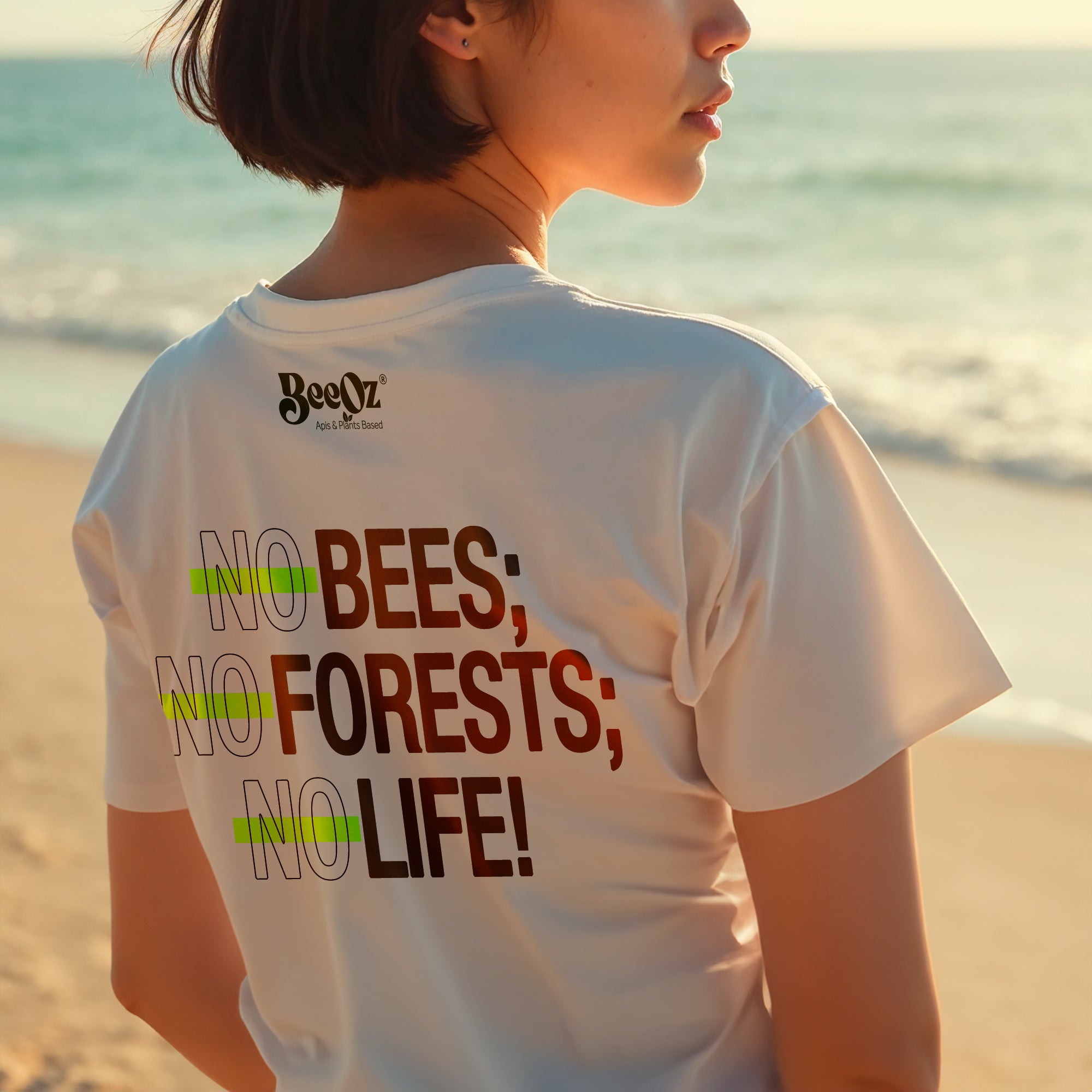 Camiseta casual: No Bees Branca - BeeOz