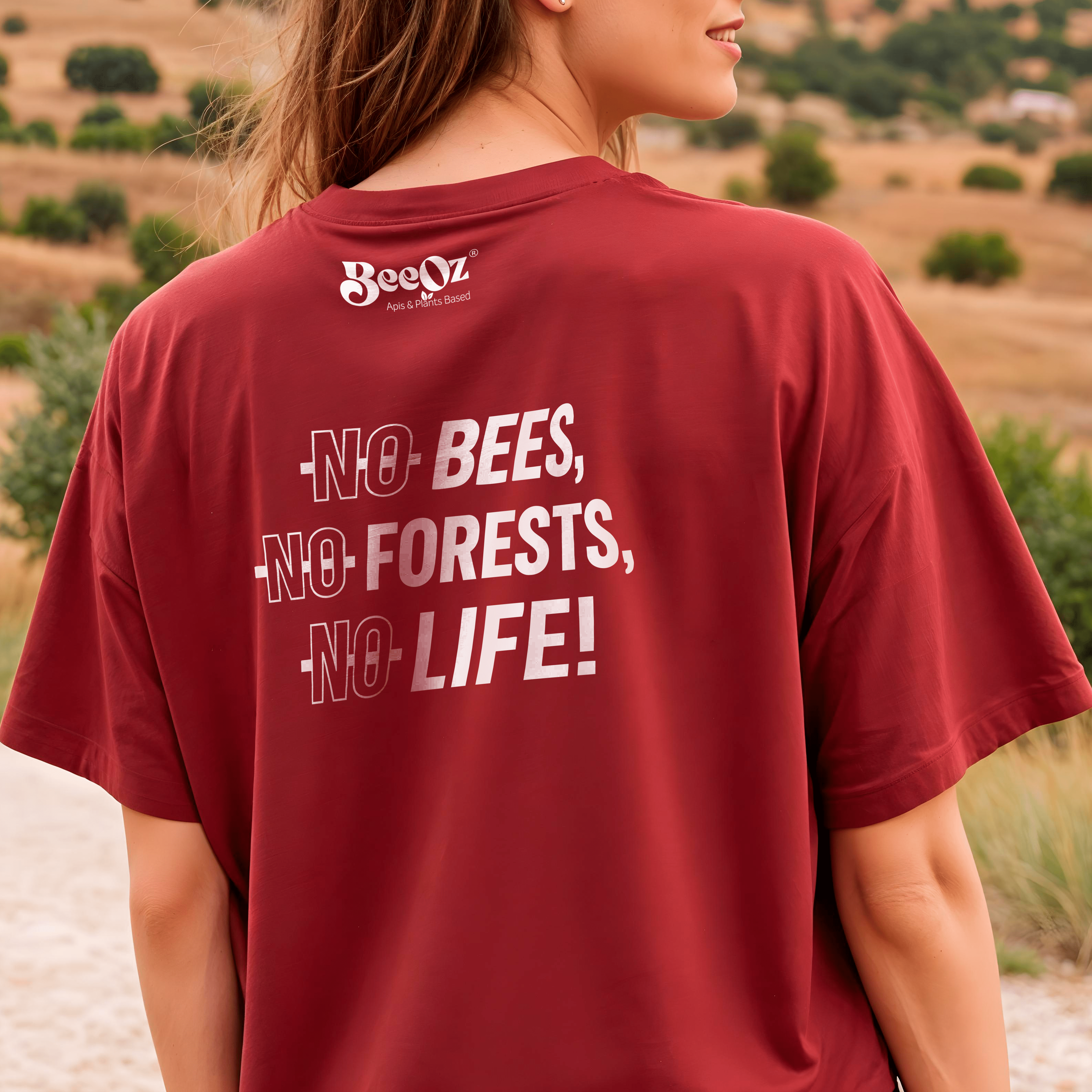 Camiseta casual: No Bees Carmim - BeeOz