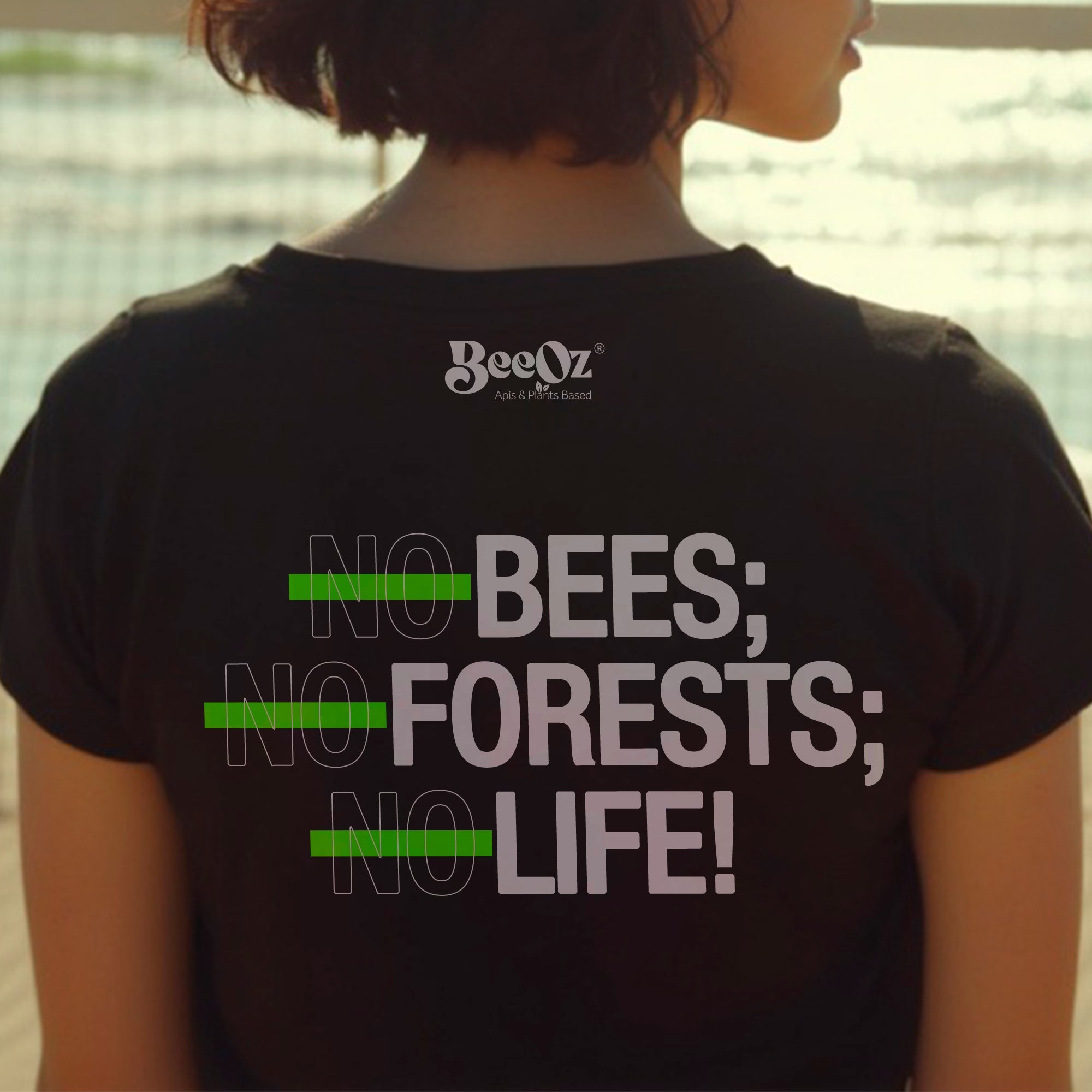 Camiseta casual: No Bees Preta - BeeOz