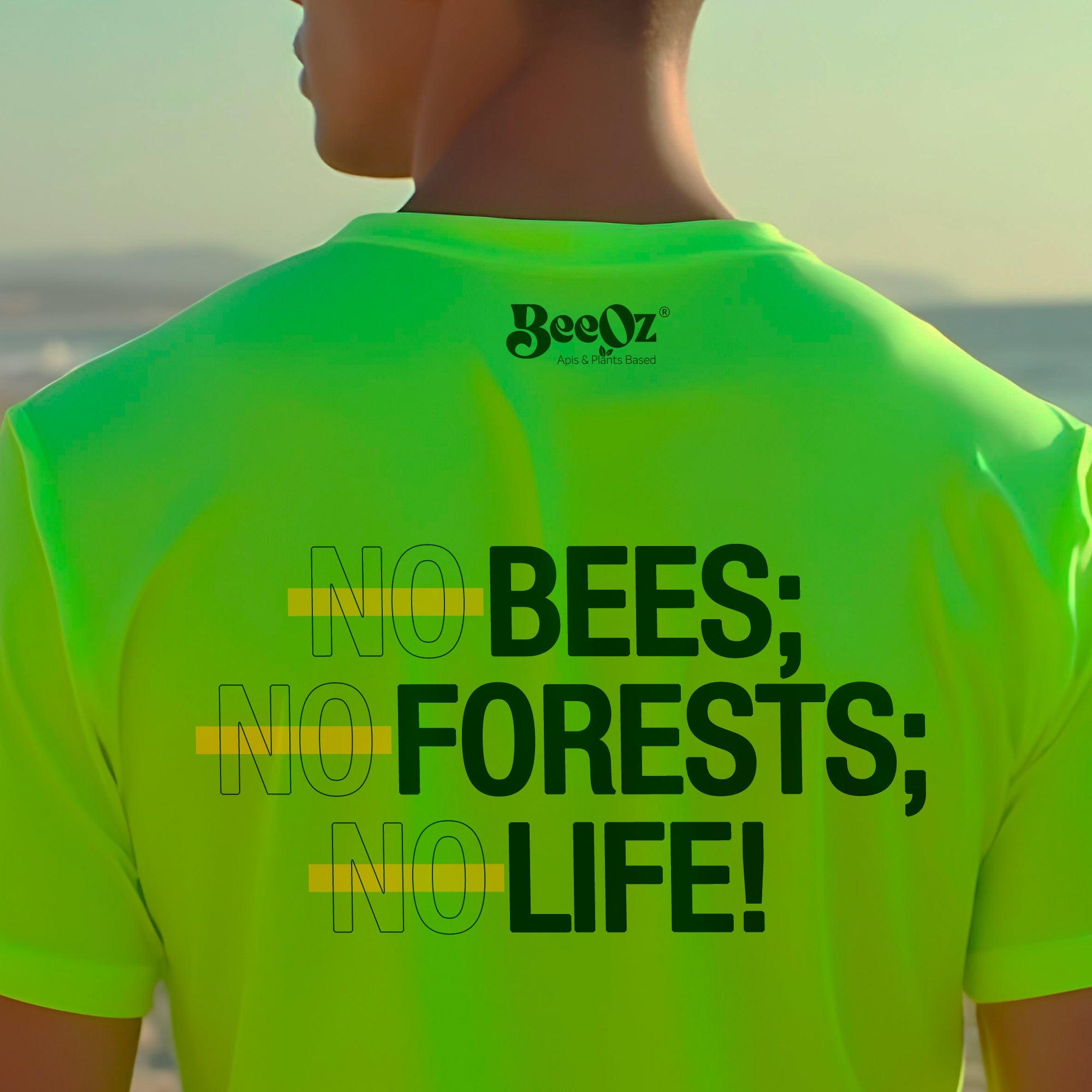 Camiseta casual: No Bees Verde - BeeOz