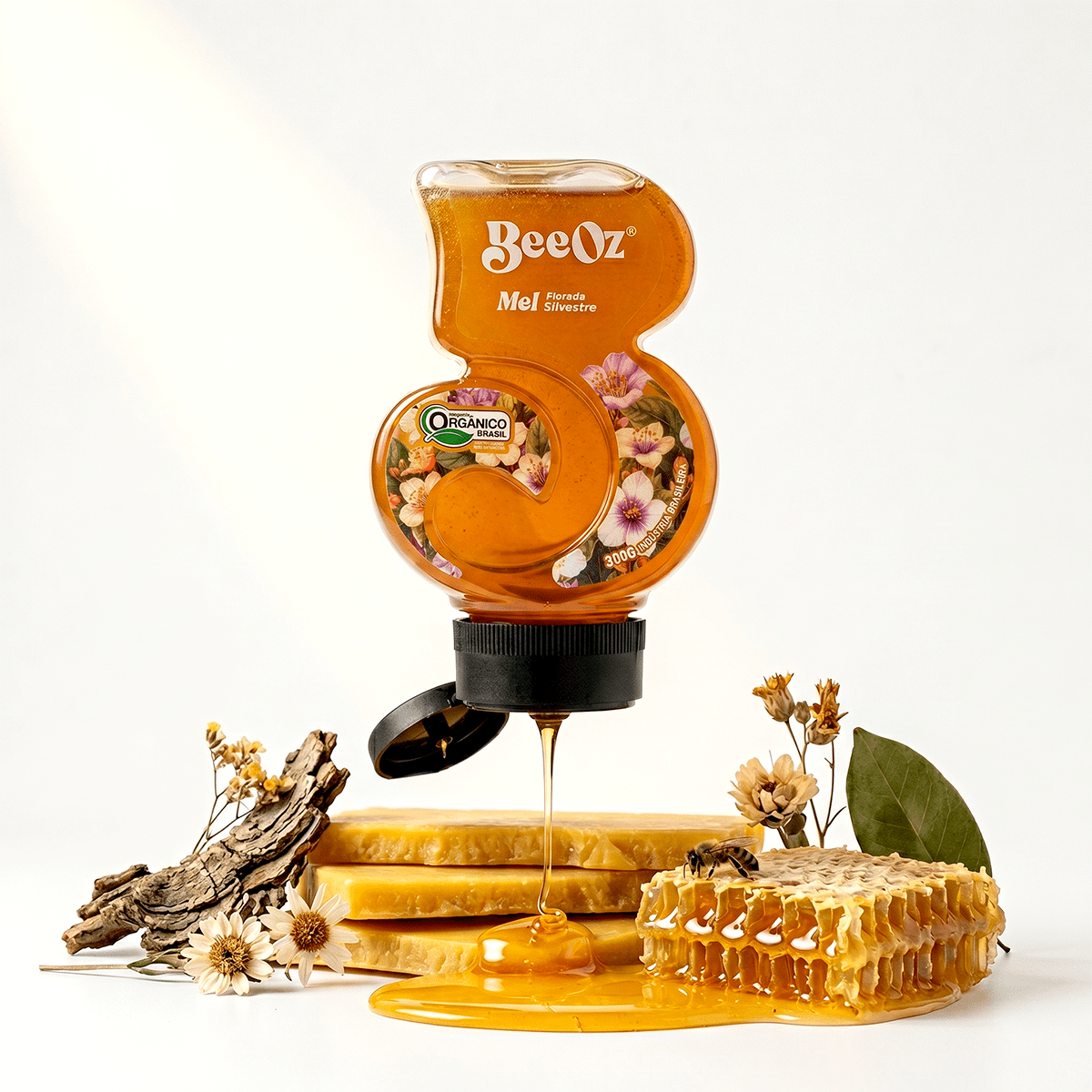 Honey Bioma Pantanal Silvestre Orgânico 300g - BeeOz