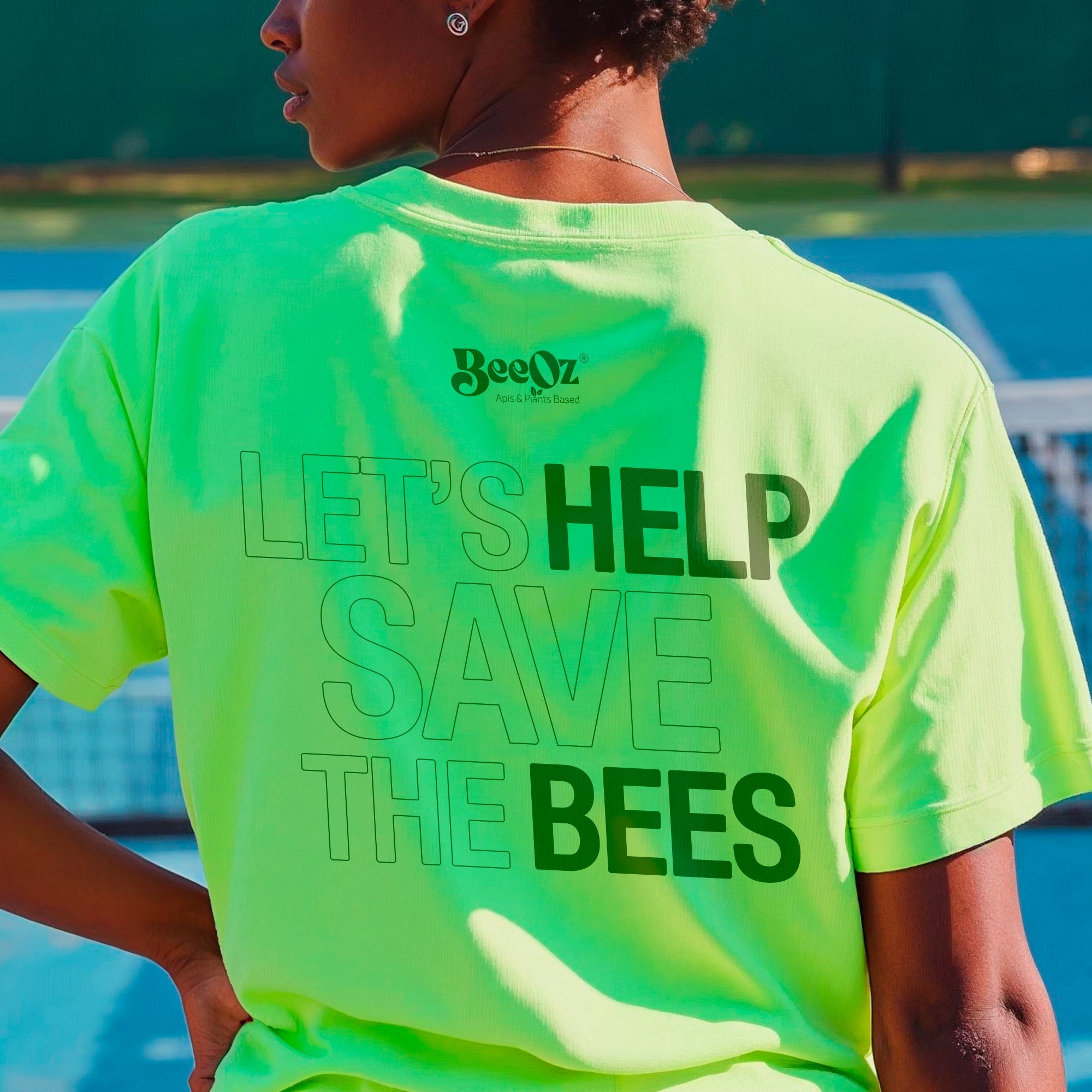 Camiseta casual: Let's Help Verde - BeeOz