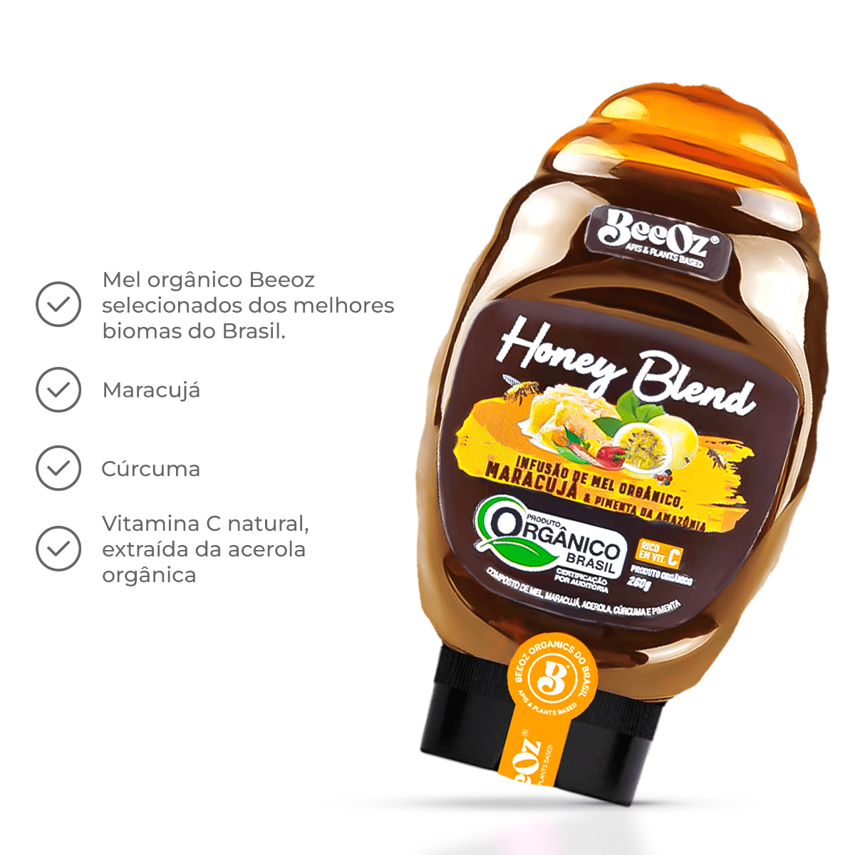 Honey Blend Maracujá com Pimentas da Amazônia 260g - BeeOz