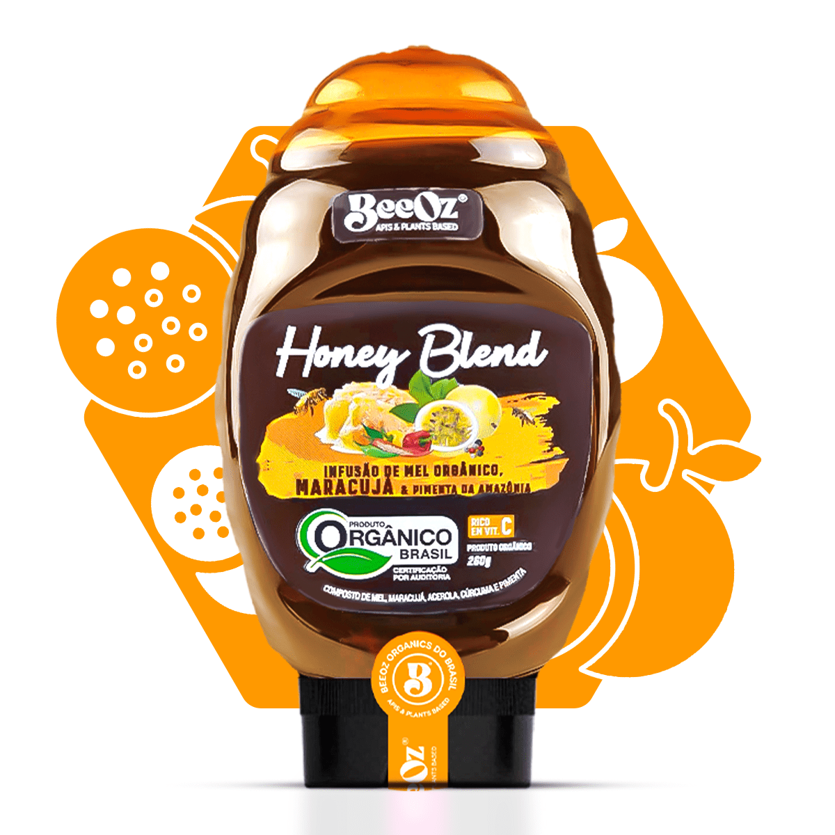 Honey Blend Maracujá com Pimentas da Amazônia 260g - BeeOz