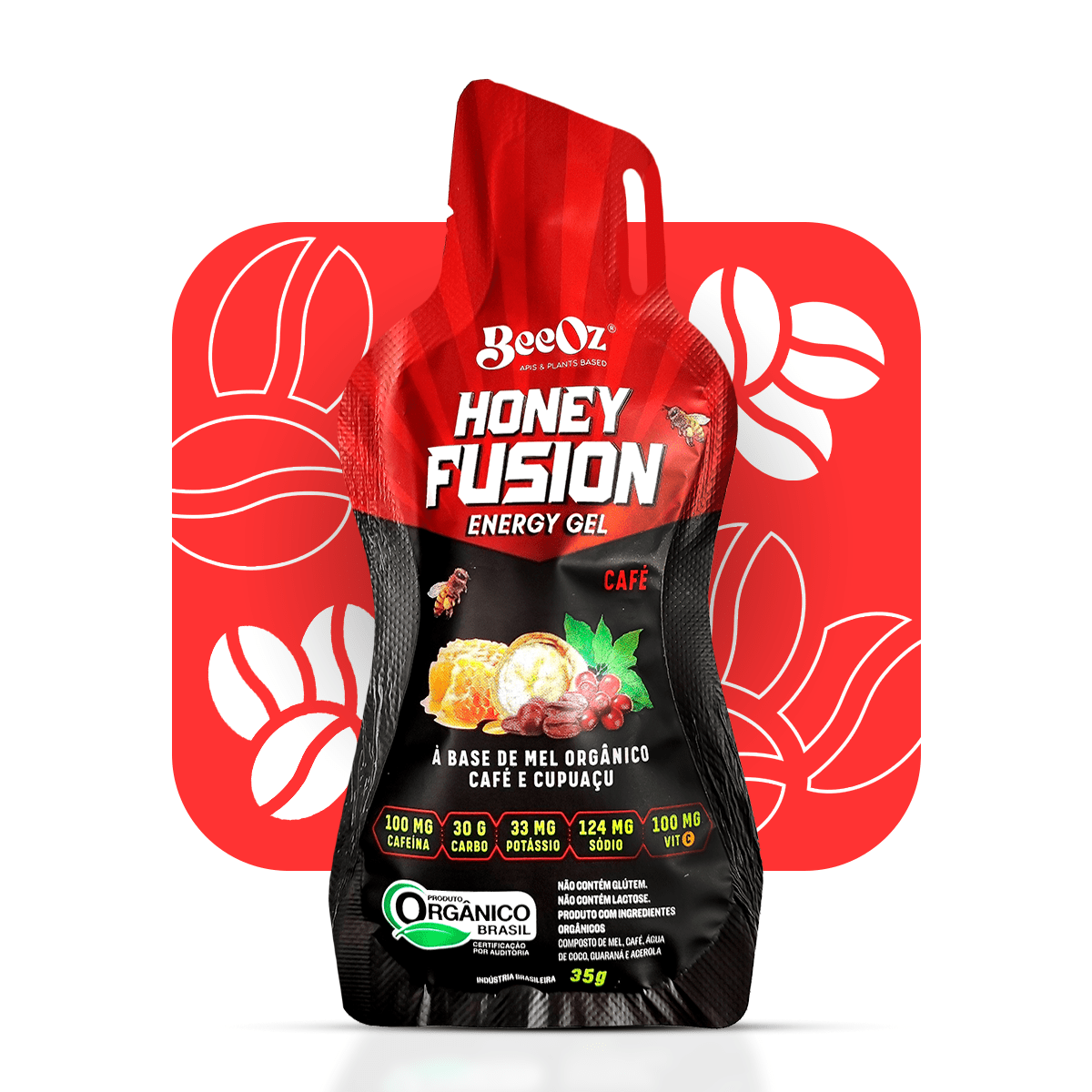 Honey Fusion Gel Café & Cupuaçu - Display com 12 sachês de 35g - BeeOz