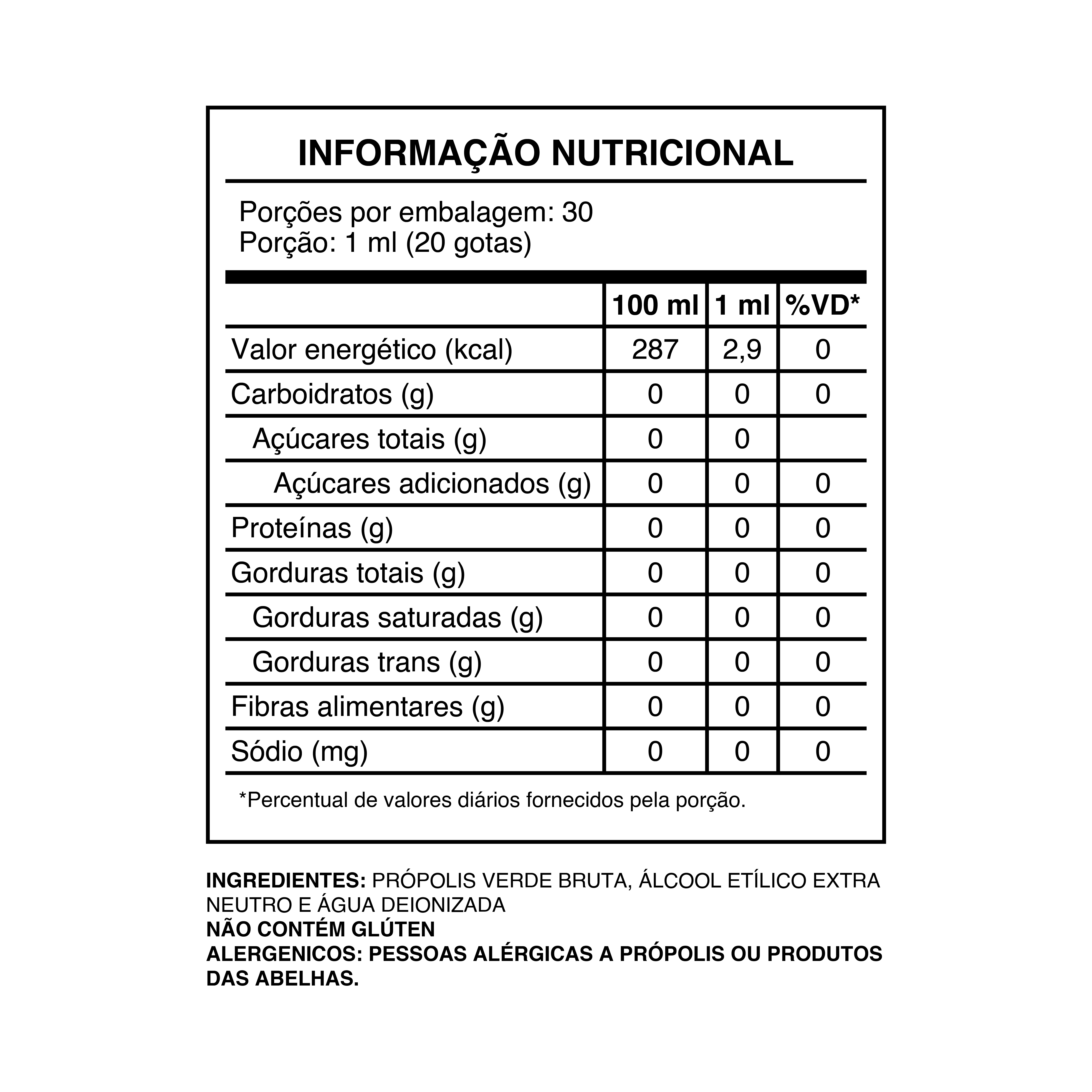 Propolift conta - gotas - Extrato de Própolis Verde 30ml - BeeOz