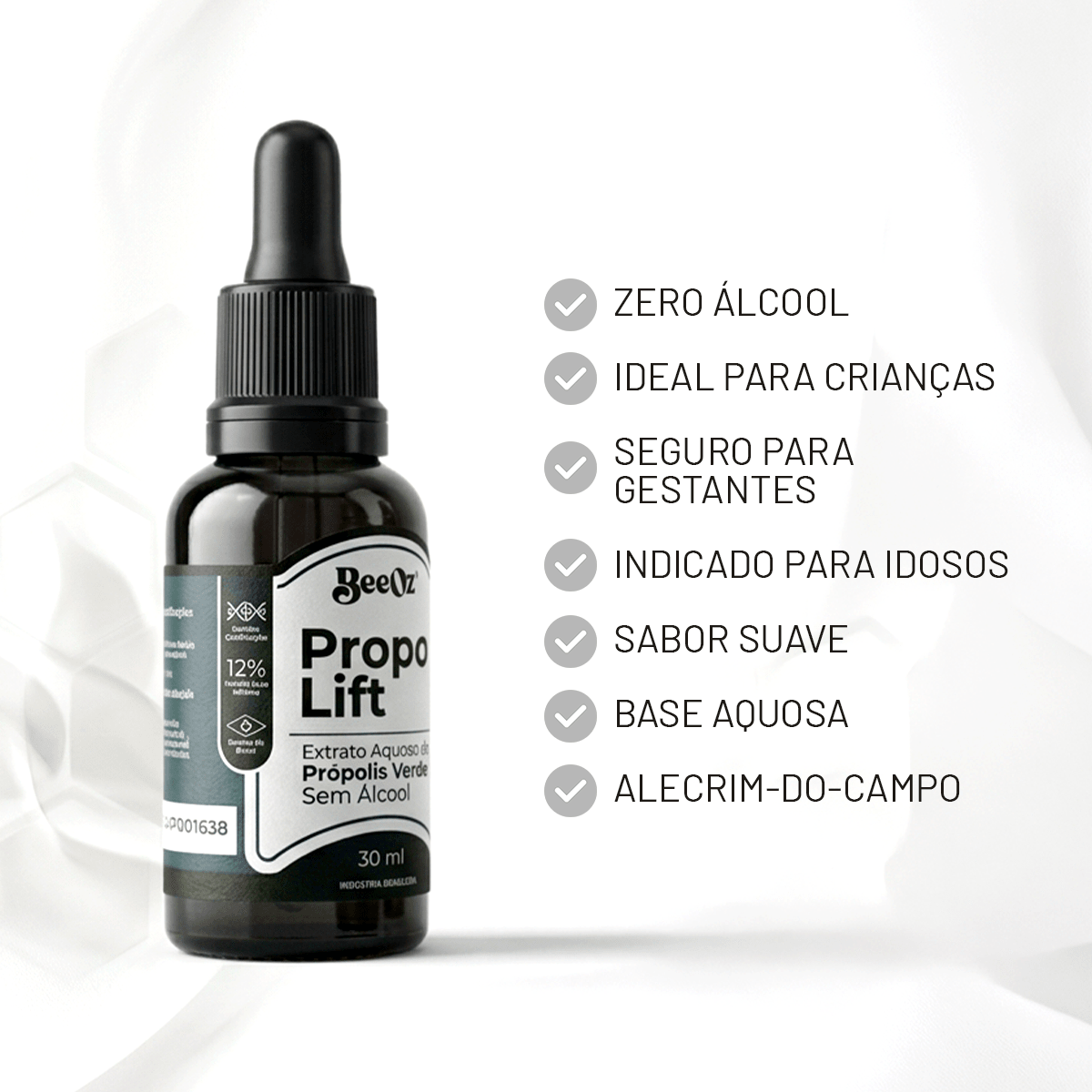 Propolift Extrato de Própolis Verde Aquoso 30ml - BeeOz