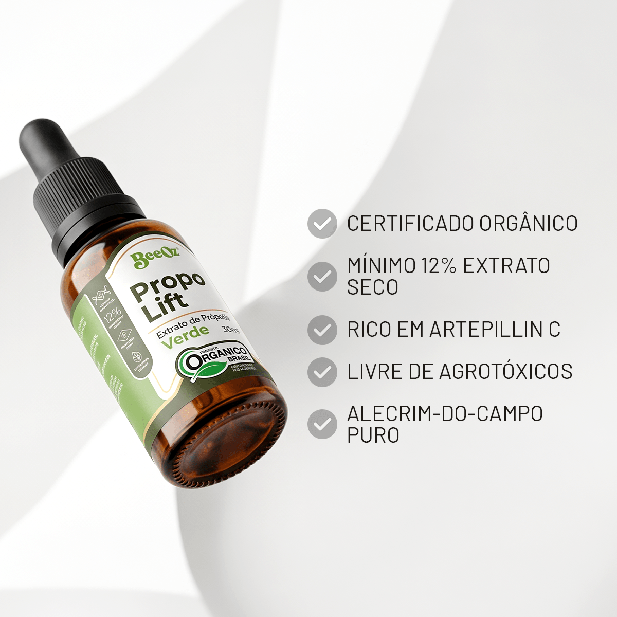 Propolift Extrato de Própolis Verde Orgânico 30ml - BeeOz